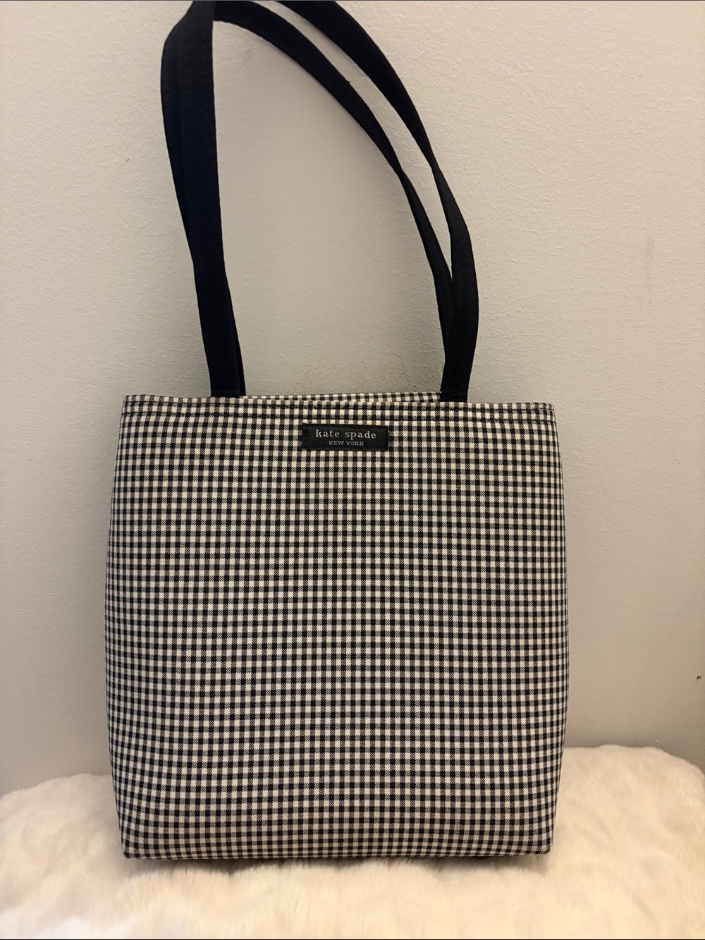 Kate Spade Black and White Gingham Vintage Tote - Picture 5 of 16
